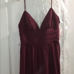 David’s Bridal bridesmaid dress in Wine